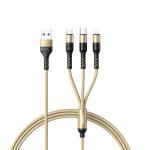 Cable Charger 3in1 REMAX RC-186th 2.1A(iP+Micro+Type-C) - ខ្សែសាក 3មុខ REMAX RC-186th 2.1A(Micro+iPhone+Type C)