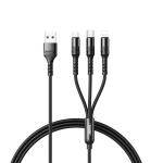 Cable Charger 3in1 REMAX RC-186th 2.1A(iP+Micro+Type-C) - ខ្សែសាក 3មុខ REMAX RC-186th 2.1A(Micro+iPhone+Type C)