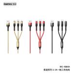 Cable Charger 3in1 REMAX RC-186th 2.1A(iP+Micro+Type-C) - ខ្សែសាក 3មុខ REMAX RC-186th 2.1A(Micro+iPhone+Type C)