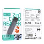 Card Reader USB2.0 to SD+TF2.0 hoco HB45 2in1 - ប្រអប់ កាតមេម៉ូរី USB2.0 to SD+TF2.0 hoco HB45 2in1