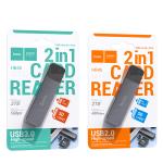 Card Reader USB2.0 to SD+TF2.0 hoco HB45 2in1 - ប្រអប់ កាតមេម៉ូរី USB2.0 to SD+TF2.0 hoco HB45 2in1