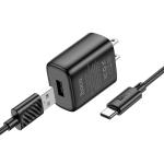 Power Charger hoco C134 2.4A 12W Set TypeC - ឆ្នាំងសាក​ ហូកូ C134 12W រុនមួយ ដុំសាកឈុតType-C