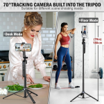 Selfie Stick Tripod Auto Face Tracking C12 1.8m - ជើងត្រៃផត ដងថត រេតាមមុខ C12 1.8m