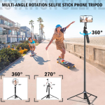 Selfie Stick Tripod Auto Face Tracking C12 1.8m - ជើងត្រៃផត ដងថត រេតាមមុខ C12 1.8m