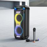 Speaker Bluetooth hoco HA13 Pro(2 Wireless Mics) - បាស់ប្ល៊ូធូសប្រើថ្ម ហូកូ HA13 Pro មានមេក្រូប៊្លូធូស2