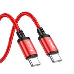 Cable Charger hoco X89 PD (C to C) - ខ្សែសាកក្រណាត់ PD ហូកូ X89 ក្បាល(C to C)