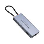 HUB Converter TypeC to (HDMI+RJ45+SD/TF+PD+Type-C3.0+USB3.0*2) hoco HB52 - ដុំបំបែក ហូកូ HB52 TypeC to (HDMI+RJ45+SD/TF+PD+Type-C3.0+USB3.0*2)