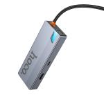 HUB Converter TypeC to 6in1 (HDMI+RJ45+PD+USB3.0*3) hoco HB51 - ដុំបំបែក ហូកូ HB51 TypeC to 6in1(HDMI+RJ45+PD+USB3.0*3)