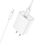 Power Charger PD/QC 20W hoco C143 Set (C to iP) - ឆ្នាំងសាក ខ្វីកឆាច hoco C143 PD20W ឈុត TypeC ទៅ iPhone