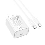 Power Charger PD/QC 20W hoco C143 Set (C to C) - ឆ្នាំងសាក ខ្វីកឆាច hoco C143 PD20W ឈុត TypeC ទៅ TypeC