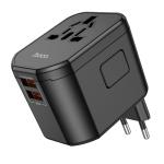 Universal Charger hoco AC15 Walker three-port PD20W(1C2A) - ឆ្នាំងសាក ហូកូ AC15 three-port PD20W មានជើងបំឡែងគ្រប់ប្រភេទ