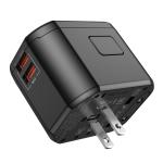 Universal Charger hoco AC15 Walker three-port PD20W(1C2A) - ឆ្នាំងសាក ហូកូ AC15 three-port PD20W មានជើងបំឡែងគ្រប់ប្រភេទ