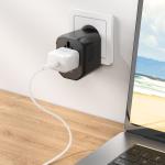 Universal Charger hoco AC15 Walker three-port PD20W(1C2A) - ឆ្នាំងសាក ហូកូ AC15 three-port PD20W មានជើងបំឡែងគ្រប់ប្រភេទ