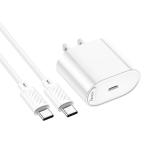 Power Charger Hoco C109 PD20W set(C to C) - ឆ្នាំងសាក ខ្វីកឆាច ហូកូ C109 PD20W ឈុត(TypeC to TypeC)