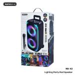 Speaker Bluetooth REMAX RB-X2 20W 2Microphone - បាស់ប្ល៊ូធូសប្រើថ្ម REMAX RB-X2 20W 2មេក្រូ
