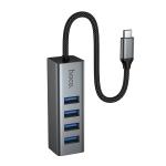 HUB USB hoco HB1C(TypeC to USB3.0*4) - ដុំបំបែក USB ហូកូ HB1C(Type-C to USB3.0*4)