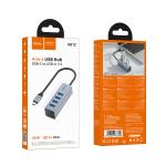 HUB USB hoco HB1C(TypeC to USB3.0*4) - ដុំបំបែក USB ហូកូ HB1C(Type-C to USB3.0*4)
