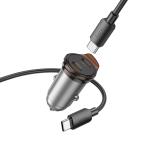 Power Car Charger PD45W hoco NZ16B (2C) set(C to C) - ឆ្នាំសាកក្នុឡាន PD45W hoco NZ16B (2*TypeC) ឈុត(Type-C to Type-C)