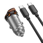 Power Car Charger PD45W hoco NZ16B (2C) set(C to C) - ឆ្នាំសាកក្នុឡាន PD45W hoco NZ16B (2*TypeC) ឈុត(Type-C to Type-C)