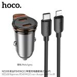 Power Car Charger PD45W hoco NZ16B (2*TypeC) set(TypeC to iPhone) - ឆ្នាំសាកក្នុឡាន PD45W hoco NZ16B (2*TypeC) ឈុត(Type-C to iPhone)