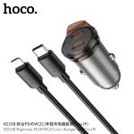 Power Car Charger PD45W hoco NZ16B (2*TypeC) set(TypeC to iPhone) - ឆ្នាំសាកក្នុឡាន PD45W hoco NZ16B (2*TypeC) ឈុត(Type-C to iPhone)