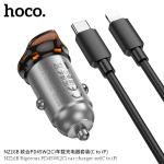 Power Car Charger PD45W hoco NZ16B (2*TypeC) set(TypeC to iPhone) - ឆ្នាំសាកក្នុឡាន PD45W hoco NZ16B (2*TypeC) ឈុត(Type-C to iPhone)
