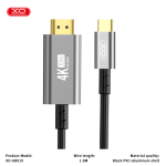 Converter Type-c to HDMI 4K XO GB019 Cable 1.8M - ដុំបំបែក Type-C ទៅ HDMI XO GB019 4K 1.8ម៉ែត