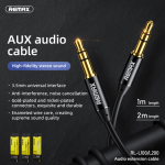 Cable 3.5mm AUX Remax RL-L100 1m - ខ្សែបំលែង AUX ទៅ AUX Remax RL-L100 1m