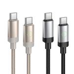 Cable Charger Hoco X117 60W (C to C) - ខ្សែសាកស្រោបក្រណាត់ ហូកូ​ X117 TypeC to TypeC 60W