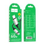 Cable Charger Hoco X117 60W (C to C) - ខ្សែសាកស្រោបក្រណាត់ ហូកូ​ X117 TypeC to TypeC 60W