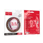 Cable Charger Hoco X116 TypeC - ខ្សែសាកស្រោបក្រណាត់ ហូកូ​ X116 Type-C