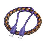 Cable Charger Hoco X116 60W (C to C) - ខ្សែសាកស្រោបក្រណាត់ ហូកូ​ X116 Type-C to Type-C 60W