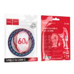 Cable Charger Hoco X116 60W (C to C) - ខ្សែសាកស្រោបក្រណាត់ ហូកូ​ X116 Type-C to Type-C 60W