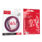 Cable Charger Hoco X116 60W (C to C) - ខ្សែសាកស្រោបក្រណាត់ ហូកូ​ X116 Type-C to Type-C 60W
