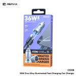 Power Car Charger Fast Remax CC06 36W - ឆ្នាំងសាកក្នុងឡាន លឿន Remax CC06 36 វ៉ាត់