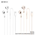 Earphone Wire Type-C Direct Remax RM-05a - កាសខ្សែ Type C ដោតផ្ទាល់ Remax RM-05a
