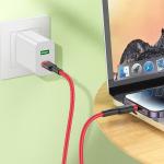 Cable Charger hoco X117 PD20W (C-I) - ខ្សែសាកស្រោបក្រណាត់ hoco PD20W TypeC to iPhone