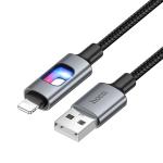 Cable Charger hoco U144 iPhone - ខ្សែសាកស្រោបក្រណាត់ hoco U144 iPhone