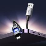Cable Charger hoco U144 iPhone - ខ្សែសាកស្រោបក្រណាត់ hoco U144 iPhone