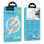 Cable Charger hoco U144 iPhone - ខ្សែសាកស្រោបក្រណាត់ hoco U144 iPhone