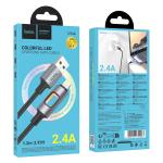 Cable Charger hoco U144 iPhone - ខ្សែសាកស្រោបក្រណាត់ hoco U144 iPhone