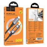Cable Charger hoco U144 60W (C to C) - ខ្សែសាកស្រោបក្រណាត់ hoco U144 60W TypeC to TypeC