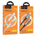 Cable Charger hoco U144 60W (C to C) - ខ្សែសាកស្រោបក្រណាត់ hoco U144 60W TypeC to TypeC
