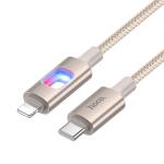 Cable Charger hoco U144 PD27W (C-I) - ខ្សែសាកស្រោបក្រណាត់ hoco U144 PD27W TypeC to iPhone
