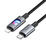 Cable Charger hoco U144 PD27W (C-I) - ខ្សែសាកស្រោបក្រណាត់ hoco U144 PD27W TypeC to iPhone