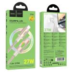 Cable Charger hoco U144 PD27W (C-I) - ខ្សែសាកស្រោបក្រណាត់ hoco U144 PD27W TypeC to iPhone