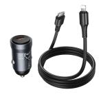 Power Car Charger hoco Z62A PD30W+QC3.0 Set (C to iP) - ឆ្នាំសាកក្នុឡាន ហូកូ Z62A PD30W+QC3.0 ឈុត(TypeC-iPhone)
