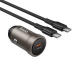 Power Car Charger hoco Z62A PD30W+QC3.0 Set (C to C) - ឆ្នាំសាកក្នុឡាន ហូកូ Z62A PD30W+QC3.0 ឈុត(TypeC-TypeC)