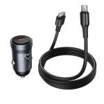 Power Car Charger hoco Z62A PD30W+QC3.0 Set (C to C) - ឆ្នាំសាកក្នុឡាន ហូកូ Z62A PD30W+QC3.0 ឈុត(TypeC-TypeC)