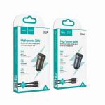 Power Car Charger hoco Z62A PD30W+QC3.0 Set (C to C) - ឆ្នាំសាកក្នុឡាន ហូកូ Z62A PD30W+QC3.0 ឈុត(TypeC-TypeC)